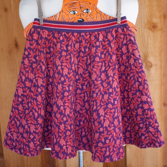 Du Pareil au meme Kids Purple/Red Floral Fleece-Lined Circle Skirt Size 10Y - Picture 1 of 15